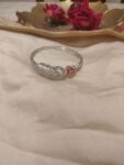 Dazzling CZ Leafy Crystal Ruby AD Stone Kada