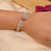 Opulent CZ Ruby Kada Bracelet