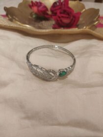 Dazzling CZ Leafy Crystal Green AD Stone Kada