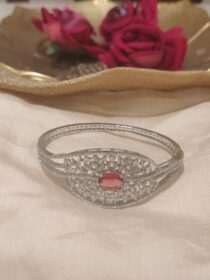 Timeless CZ Floral Ruby Ad Stone Kada
