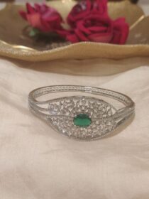 Timeless CZ Floral Green Ad Stone Kada
