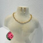 Glamorous Crystal Leaf Floral Necklace