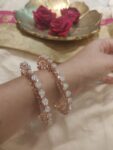 Exquisite Rosegold Bangles With Ad Stone set of 2