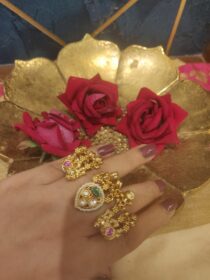 Sparkling Elephant Kundan Stone Dual Finger Rings