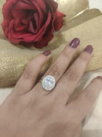 Radiant CZ Ring With Crystal AD Stone