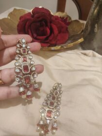 Alluring Red AD Stone Long Earring