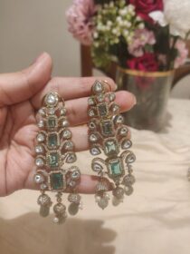 Alluring Mint AD Stone Long Earring