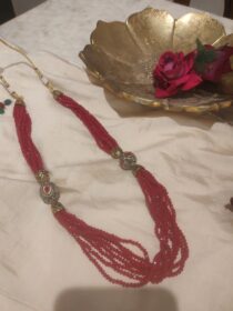Lustrous Handcrafted Multilayer Red Mala