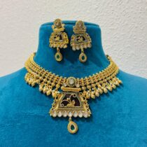 Exquisite Bridal Green Stone Necklace