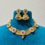Opulent Bridal Multilayer Floral chain With Red Kundan Stone