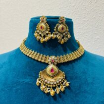 Radiant Bridal Floral Choker with rice pearl
