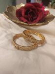 Dazzling Red Green Stone Peacock Bangles Set of 2