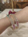 Opulent Green Ruby AD Stone Bangles Set of 2