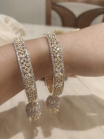Timeless AD Bangles With Latkan Set of 2
