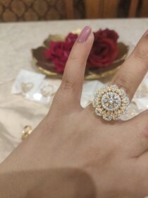 Timeless Crystal Stone Floral Round Ring