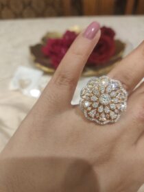 Radiant CZ Floral AD Stone Ring