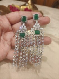 Enchanting Floral Droplet Green Earrings