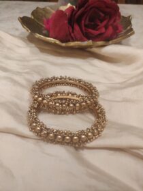 Lustrous Bridal Round Mat Bangles Set of 2