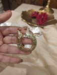Elegant Crystal Ruby Peacock Earring with Green AD Stone