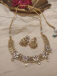 Regal Bridal choker With Floral Kundan Stones