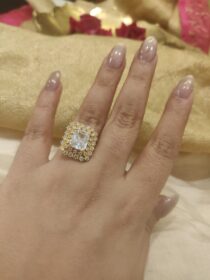 Alluring Floral Crystal Stone Ring