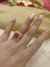 Alluring Floral Ruby Stone Ring