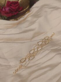 Sliver Golden Chain Link Design Bracelet