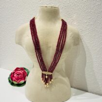 Exquisite Multilayer Handcrafted Maroon Mala