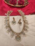 Exquisite Pearl Lakshmi White Beads Long Necklace