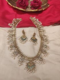 Exquisite Pearl Lakshmi White Beads Long Necklace