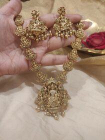 Divine Temple Necklace With Golden Beads