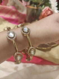 Ornate Crystal Kundan Bangles Set of 2