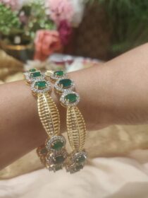 Delicate Green Stone Bangles