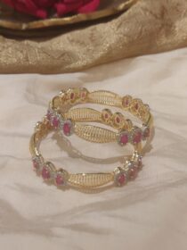 Delicate Ruby Stone Bangles