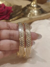 Sparkling Crystal Stone Bangles Set of 2
