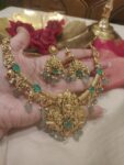 Grand Golden Murgan Necklace With LightGreen Beads
