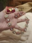 Unique Floral Kudan Crystal Ruby Necklace