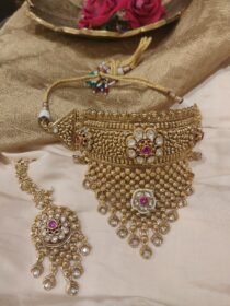 Timeless Droplet Floral Kundan stone Bridal choker