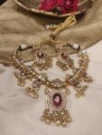 Exquisite Bridal Necklace With Ruby Stone