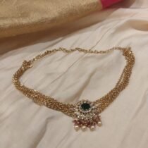 Sparkling Multilayer Green Stone Chian