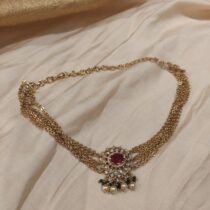 Sparkling Multilayer Ruby Stone Chian