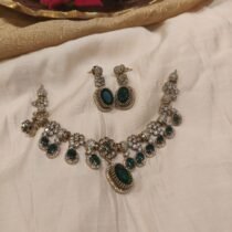 Opulent Floral Green AD Stone Necklace