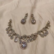 Opulent Floral Crystal AD Stone Necklace