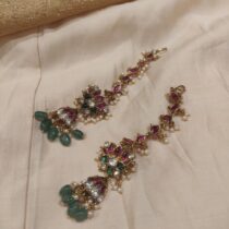 Elegant Ruby Lotus Droplet Jhumka