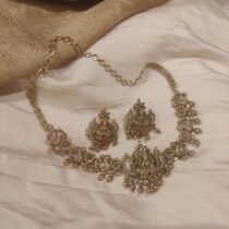 Ornate Peacock Lakshmi Golden Choker