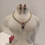 Sparkling Ruby Green AD Stone Necklace