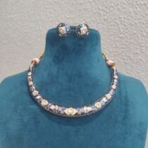 Sparkling Blue Meenakari Hasli