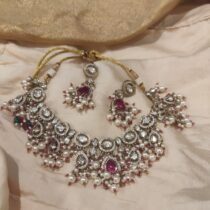 Refined Kudan Stone Choker With mix Ruby AD Stone