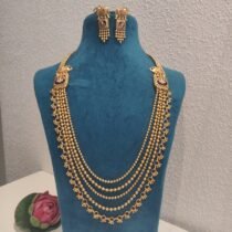 Opulent Bridal Red Stone Long Necklace