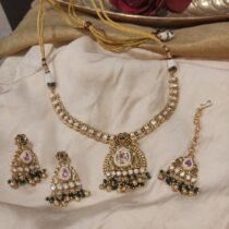 Sparkling Bridal Crystal Stone Neklace With Mangtika